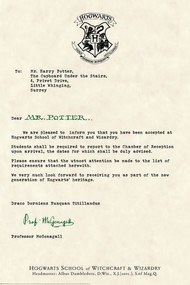 Εικονογράφηση Harry Potter - Acceptance Letter