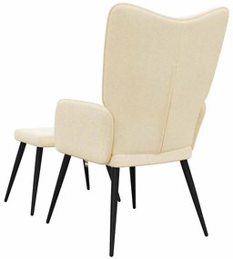 vidaXL Πολυθρόνα Relax Κρεμ Υφασμάτινη με Σκαμπό