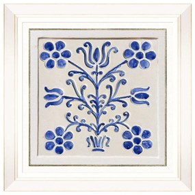 Κάδρο Folk Tiles VI FA13253 50x50cm Blue MindTheGap Τετράγωνοι Ξύλο