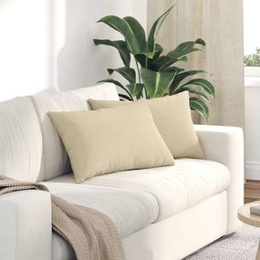 vidaXL Μαξιλάρι Καναπέ 2 pcs Κρεμ 60 x 40 cm ύφασμα