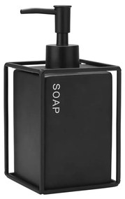 Ντισπένσερ Κεραμικό-Μεταλλικό Μαύρο 450ml-8,5x8,5x18,5εκ. Cage Estia 02-29999