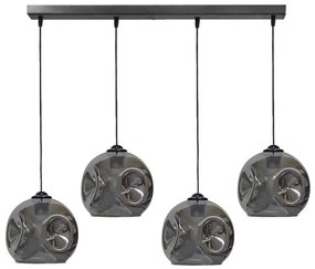 Κρεμαστό Φωτιστικό Οροφής 4xE27 Γυαλί Pop Heronia Lighting-02-0414-Φιμέ/Smoke 02-0414