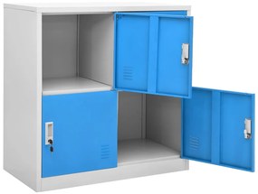 vidaXL Φοριαμοί 2 τεμ. Ανοιχτό Γκρι/Μπλε 90 x 45 x 92,5 εκ. Ατσάλινοι