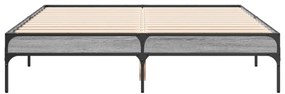 vidaXL Πλαίσιο Κρεβατιού Γκρι Sonoma 120x200 εκ. Επεξ. Ξύλο & Μέταλλο