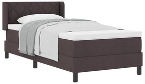 vidaXL Κρεβάτι με ελατήρια Σκούρο Καφέ 90 x 200 cm Ύφασμα και αφρός