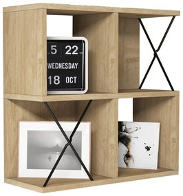 Ραφιέρα Τοίχου Μελαμίνης Σε Φυσικό Oak Χρώμα 60x24x60Y εκ.