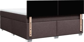 vidaXL Κρεβάτι Boxspring με Στρώμα Σκούρο Καφέ 180x200 εκ Υφασμάτινο