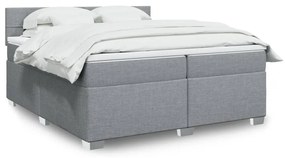 ΚΡΕΒΑΤΙ BOXSPRING ΜΕ ΣΤΡΩΜΑ ΑΝΟΙΧΤΟ ΓΚΡΙ 200X200 ΕΚ. ΥΦΑΣΜΑΤΙΝΟ 3288295