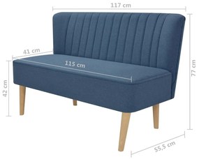 Καναπές Μπλε 117 x 55,5 x 77 εκ. Υφασμάτινος - Μπλε