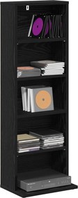 vidaXL Ντουλάπα CD Μαύρη Δρυς 33 x 23,5 x 97,5 εκ. Επεξεργασμένο Ξύλο
