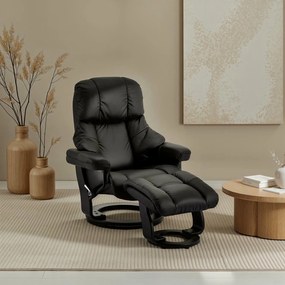 Crown Recliner Black Leather