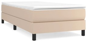 Κρεβάτι Boxspring με Στρώμα Καπουτσίνο 100x200εκ.από Συνθ.Δέρμα - Καφέ