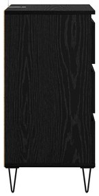 vidaXL Πλαϊνό γραφείο με συρτάρι Μαύρη Οξυά 40 x 35 x 70 εκ.