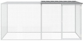 vidaXL Κοτέτσι - Κλουβί με Στέγη Αν. Γκρι 203x98x90 εκ. Γαλβαν. Ατσάλι