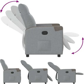 vidaXL Πολυθρόνα Ανακλινόμενη Ανοιχτό Γκρι Υφασμάτινη