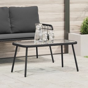 vidaXL Τραπεζάκι καφέ Μαύρο 90x45x42 εκ Συνθετικό ρατάν