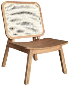 Καρέκλα Viborg pakoworld φυσικό teak ξύλο-φυσικό rattan 60x75x87εκ