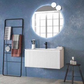 Karag Kion 80 Ice White Matt  MDF - Σετ Επίπλου Μπάνιου