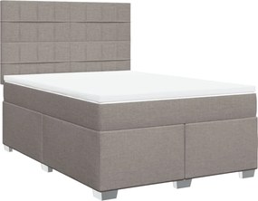 vidaXL Κρεβάτι Boxspring με Στρώμα Taupe 140x190 εκ. Υφασμάτινο