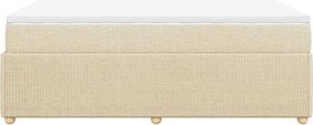 vidaXL Κρεβάτι Boxspring με Στρώμα Κρεμ 120x200 εκ. Υφασμάτινο