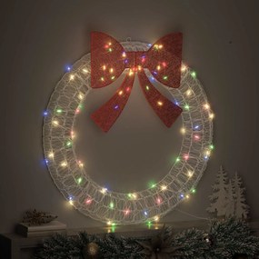 vidaXL Στεφάνι με 80 LED Πολύχρωμο 92 x 92 x 9,5 εκ Ακρυλικό