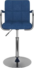 vidaXL Σκαμπό Μπαρ Μπλε Υφασμάτινο