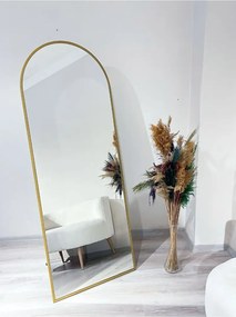 Μεταλλικός οβάλ καθρέφτης δαπέδου με βάση Χρυσό 180x70 cm