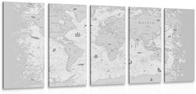 Χάρτης εικόνων 5 τμημάτων σε ασπρόμαυρο - 100x50