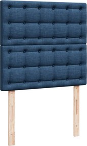 vidaXL Κρεβάτι Boxspring με Στρώμα Μπλε 100 x 200 εκ. Υφασμάτινο