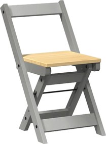 vidaXL Καρέκλες Τραπεζαρίας Πτυσσόμ. 4 τεμ. Corona Γκρι Μασίφ Πεύκο