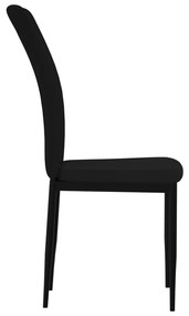 Καρέκλες Τραπεζαρίας 4 τεμ. Μαύρες Βελούδινες - Μαύρο