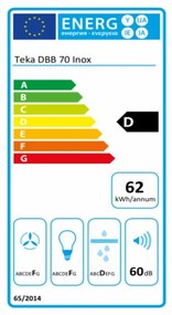Συμβατικός Απορροφητήρας Teka DBB70 INOX Ασημί Χάλυβας