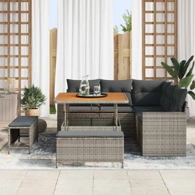 vidaXL Σετ Καναπέ Κήπου 8 pcs Γκρι συνθετικό ρατάν