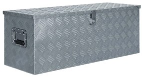 vidaXL Κουτί Αποθήκευσης Ασημί 110,5 x 38,5 x 40 εκ. Αλουμινίου