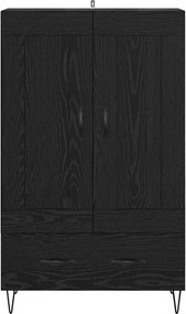 vidaXL Highboard Μαύρη Οξυά 69,5 x 31 x 115 εκ. Επεξεργασμένο Ξύλο
