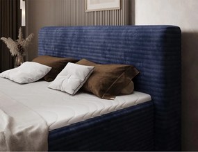 Επενδυμένο κρεβάτι Ciroko-Μπλε-160 x 200