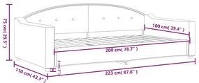 Καναπές Κρεβάτι Μαύρος 100 x 200 εκ. Υφασμάτινος - Μαύρο