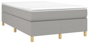 Κρεβάτι Boxspring με Στρώμα Ανοιχτό Γκρι 120x200 εκ. Υφασμάτινο - Γκρι