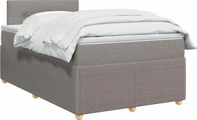 vidaXL Κρεβάτι box spring με στρώμα Taupe 120 x 190 cm Ύφασμα
