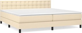 vidaXL Κρεβάτι Boxspring με Στρώμα Κρεμ 200x200 εκ. Υφασμάτινο