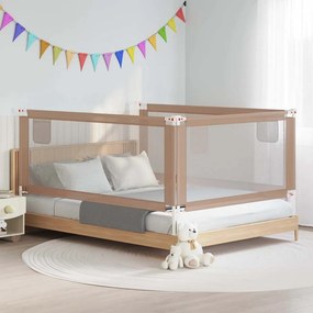 vidaXL Μπάρα Κρεβατιού Προστατευτική Taupe 200 x 25 εκ. Υφασμάτινη