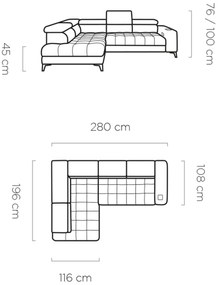 Γωνιακός καναπές Baggy-Gkri-Αριστερή