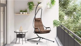 vidaXL Κρεμαστή καρέκλα αυγό Ατσάλι 94 x 107 x 196,5 εκ. Καφέ