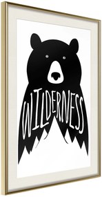 Αφίσα - Wild Bear - 20x30 - Χρυσό - Με πασπαρτού