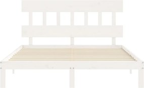 vidaXL Σκελετός Κρεβ. Χωρίς Στρώμα Λευκό 160x200 εκ Μασίφ Πεύκο