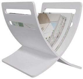 vidaXL Θήκη Περιοδικών Επιδαπέδια Λευκή Ξύλινη