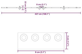 Μηχανισμός Συρόμενης Μεσόπορτας Μαύρος 213,5 εκ. Ατσάλινος