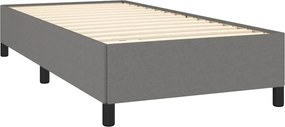 vidaXL Κρεβάτι Boxspring με Στρώμα Σκούρο Γκρι 100x200 εκ. Υφασμάτινο