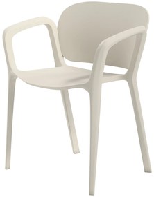 Outsunny Σετ 4 καρεκλών κήπου, ανθεκτικές στις καιρικές συνθήκες, πλαστικές καρέκλες κήπου, στοιβαζόμενες, με μπράτσα, πλάτη, έως 120 kg