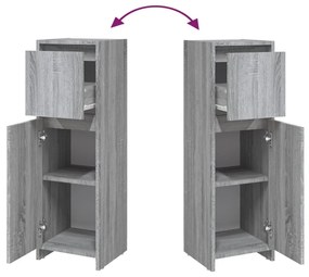 vidaXL Ντουλάπι Μπάνιου Γκρι Sonoma 30x30x95 εκ. Επεξεργασμένο Ξύλο